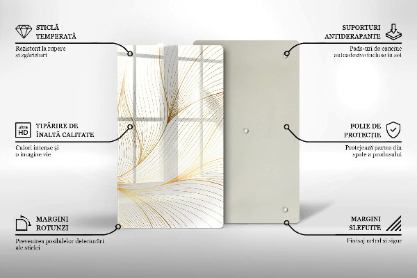 Tábua de vidro Padrão de linha moderno