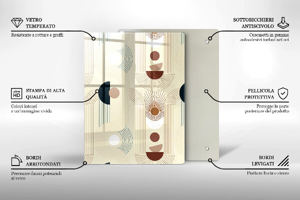 Tábua de vidro Padrão de linha moderno