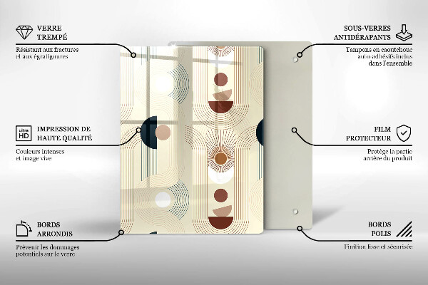 Tábua de vidro Padrão de linha moderno