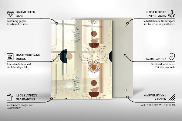 Tábua de vidro Padrão de linha moderno