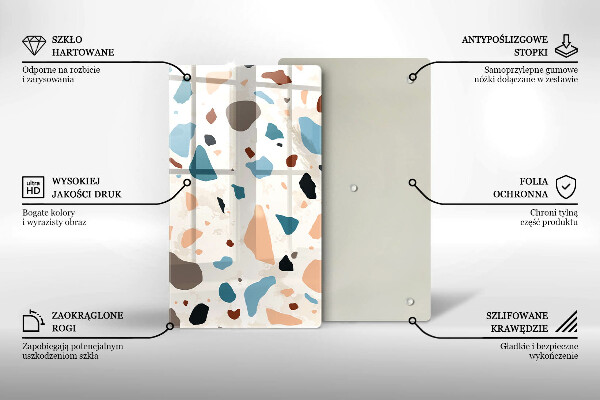 Tábua de cortar de vidro Grés decorativo