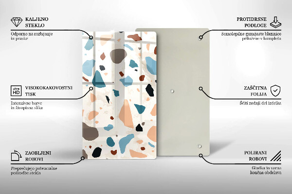 Tábua de cortar de vidro Grés decorativo