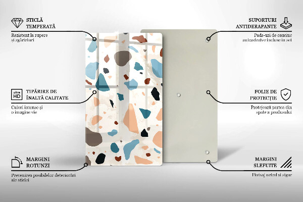 Tábua de cortar de vidro Grés decorativo