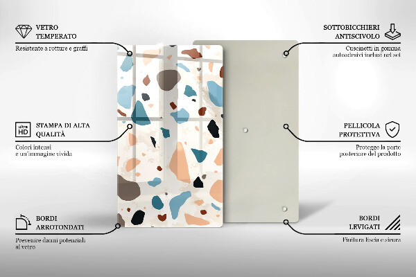 Tábua de cortar de vidro Grés decorativo