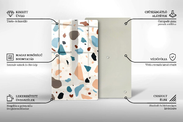 Tábua de cortar de vidro Grés decorativo