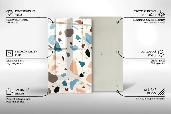 Tábua de cortar de vidro Grés decorativo