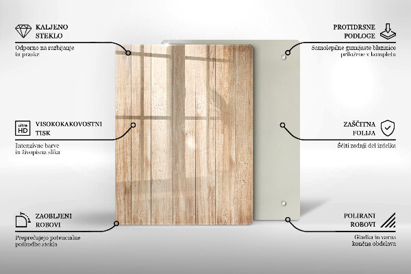 Tábua de cortar de vidro Grés decorativo