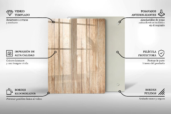 Tábua de cortar de vidro Grés decorativo