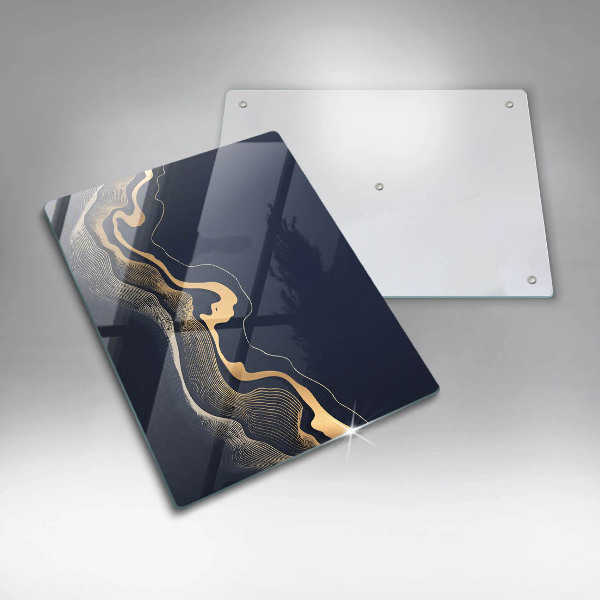 Tábua de cortar alimentos Linhas douradas abstratas