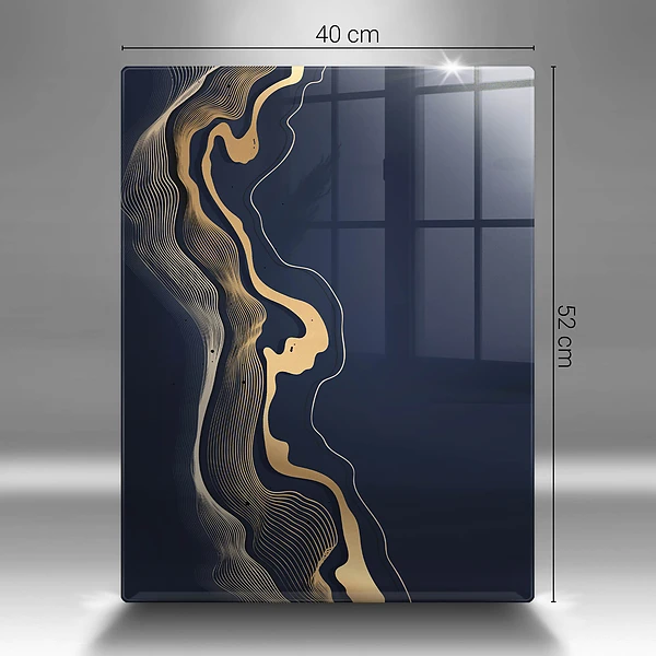 Tábua de cortar com estampa de linhas douradas abstratas