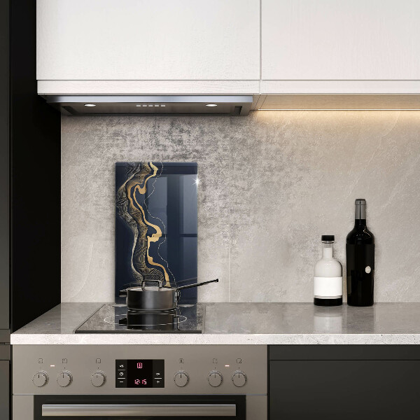 Tábua de cortar alimentos Linhas douradas abstratas