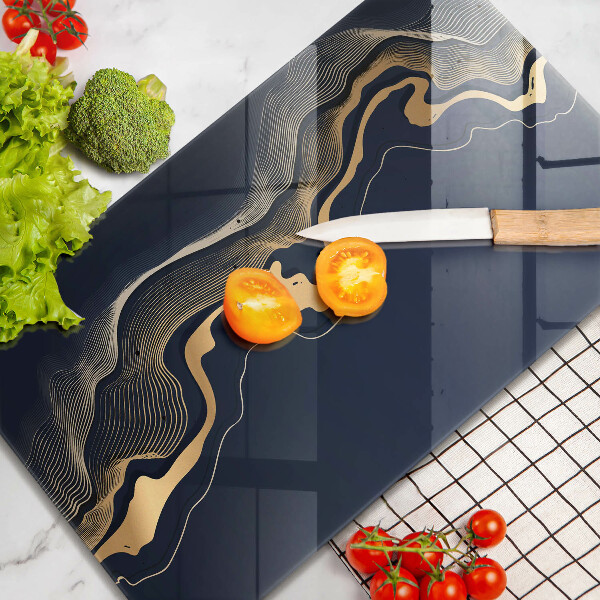 Tábua de cortar alimentos Linhas douradas abstratas