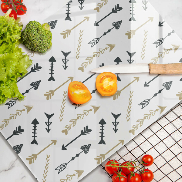 Tábua de corte com padrão de flecha boho