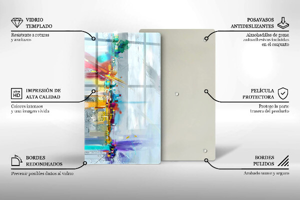 Tábua para corte Abstração pintada
