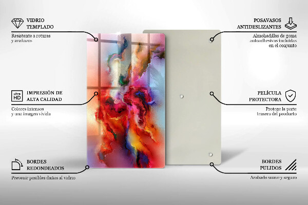 Tábua de vidro Abstração esfumaçada