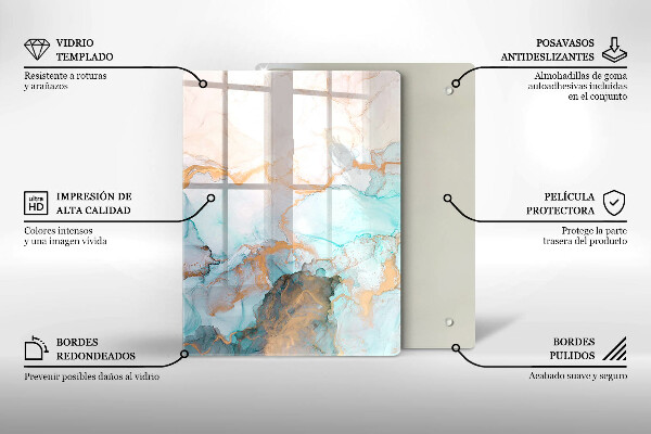Tábua para corte abstração pastel