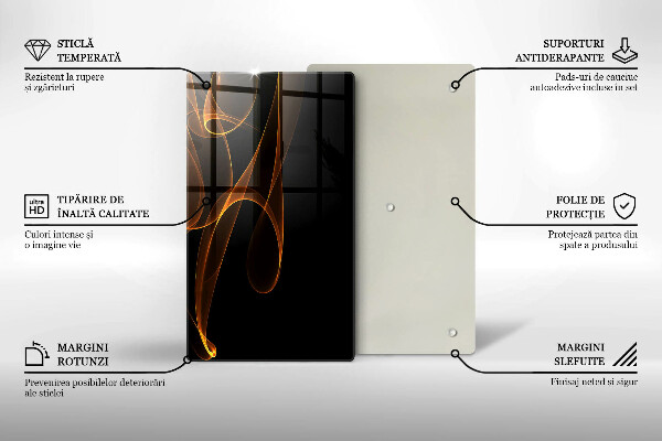 Tábua de cozinha com estampa de linhas abstratas