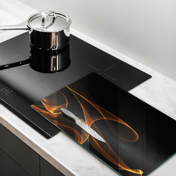 Tábua de cozinha com estampa de linhas abstratas