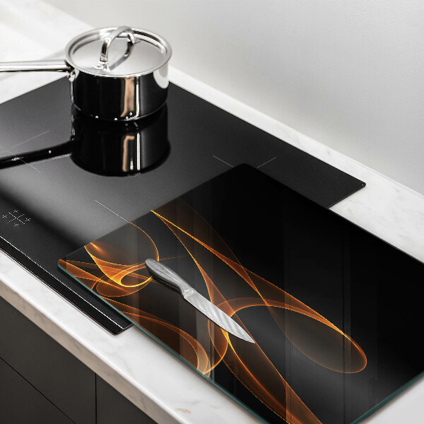 Tábua de cozinha com estampa de linhas abstratas