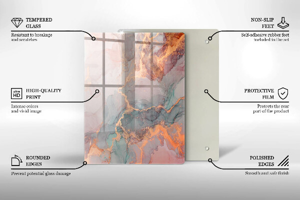 Tábua de vidro Pedra decorativa