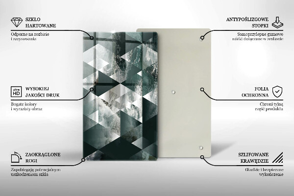 Tábua de corte de vidro Triângulos e água