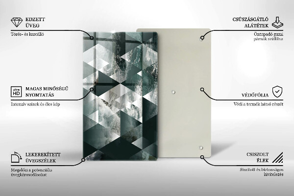 Tábua de corte de vidro Triângulos e água