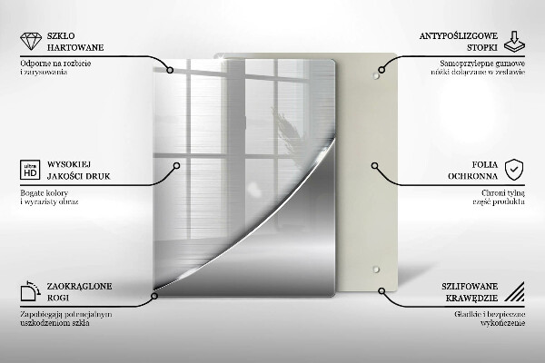 Tábua de corte de vidro Triângulos e água