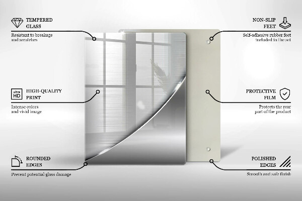 Tábua de corte de vidro Triângulos e água