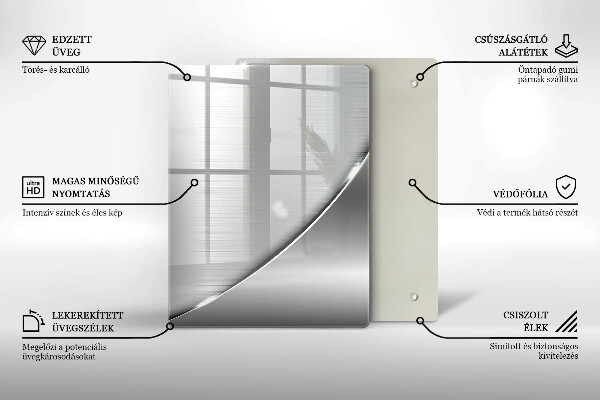 Tábua de corte de vidro Triângulos e água