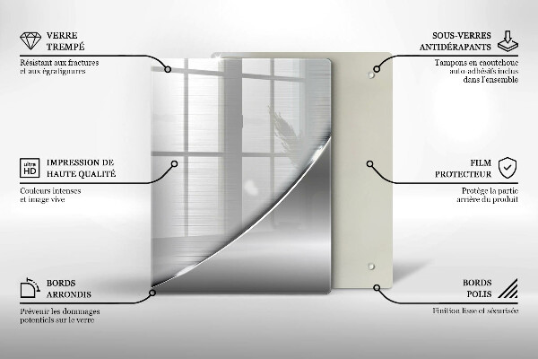 Tábua de corte de vidro Triângulos e água