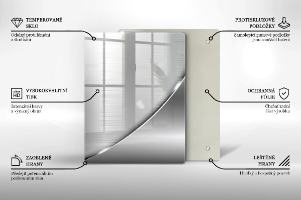 Tábua de corte de vidro Triângulos e água