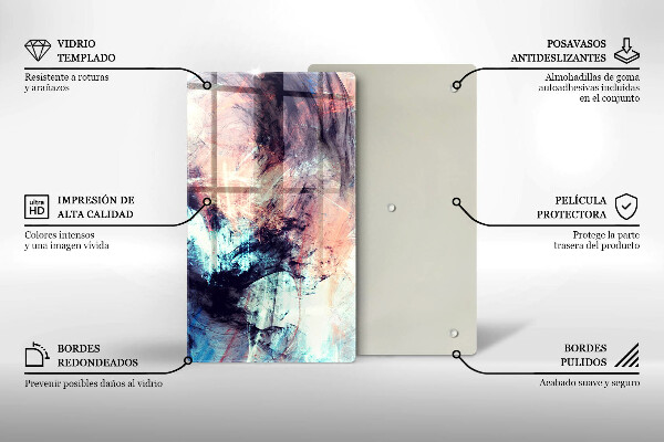 Tábua de cortar com pintura abstrata