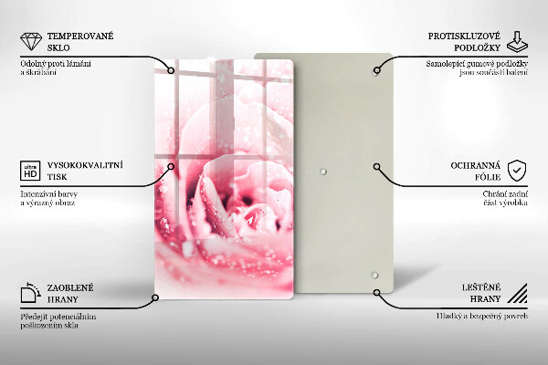 Tábua cozinha Gotas de orvalho e flor de rosa