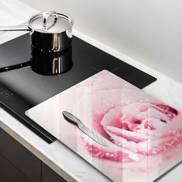 Tábua cozinha Gotas de orvalho e flor de rosa