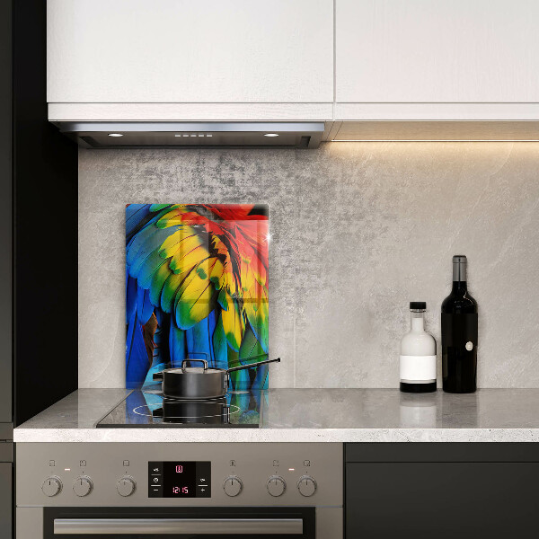 Tábua corte Penas coloridas de papagaio