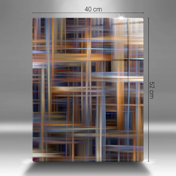 Tábua de corte de vidro com estampa de linhas de pintura abstratas