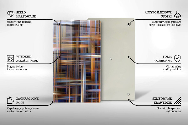 Tábua de corte de vidro Linhas de pintura abstratas