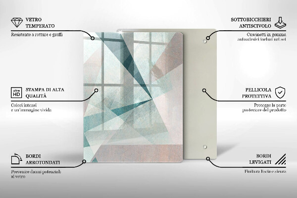 Tábua de corte de vidro Linhas de pintura abstratas