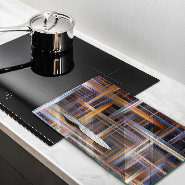 Tábua de corte de vidro Linhas de pintura abstratas