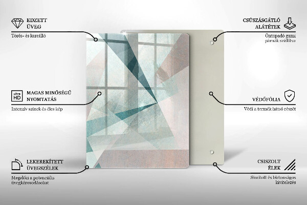 Tábua de corte de vidro Linhas de pintura abstratas