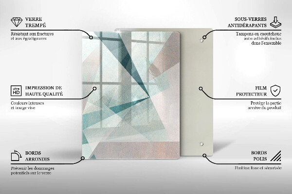 Tábua de corte de vidro Linhas de pintura abstratas