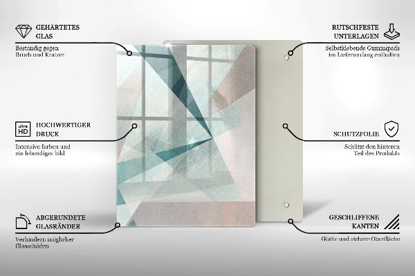 Tábua de corte de vidro Linhas de pintura abstratas