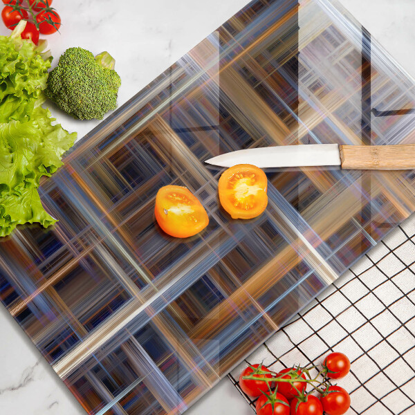 Tábua de corte de vidro Linhas de pintura abstratas