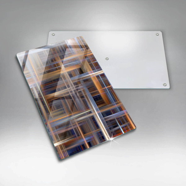 Tábua de corte de vidro Linhas de pintura abstratas