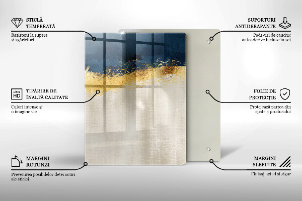 Tábua de corte com estampa abstrata Ouro