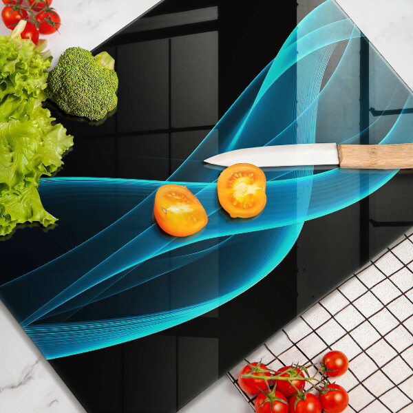 Tábua para cozinha com estampa abstração azul