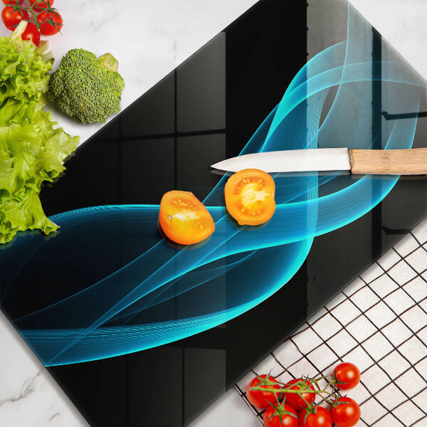 Tábua para cozinha com estampa abstração azul