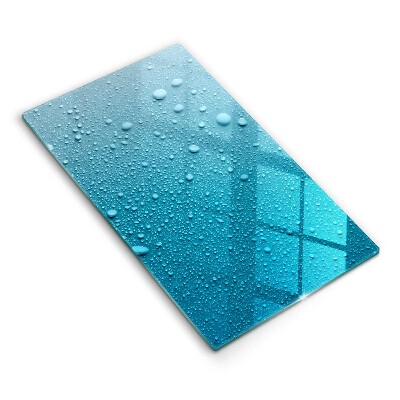 Tábua de corte de vidro com estampa de gotas de água