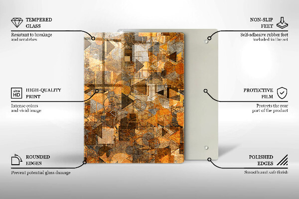 Tábua de corte de vidro Gotas de água