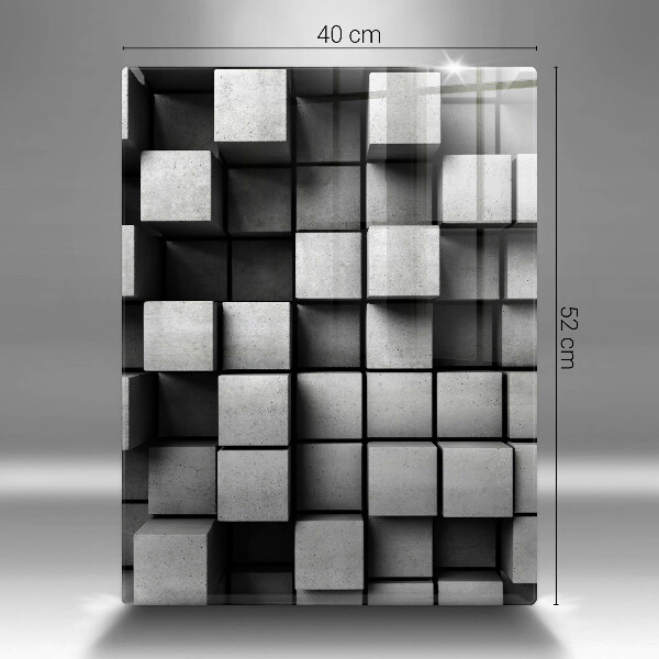 Tábua de cozinha com estampa de quadrados 3D abstratos